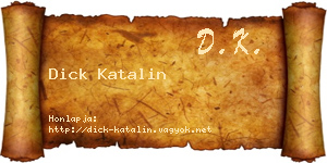 Dick Katalin névjegykártya